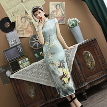 Silk cheongsam 2021 new summer Chinese style modified dress old Shanghai long elegant young
