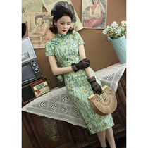 Cheongsam womens new style of the Republic of China old Shanghai spring and summer Chinese style improved long elegant dress slim sexy
