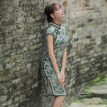 Qipao True Silk 2022 The new improved version Liandress young girl short section Chinese Wind Fashion Sexy