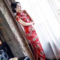 Silk New 2021 new cheongsam modified version dress fashion Chinese style elegant long old Shanghai Daily