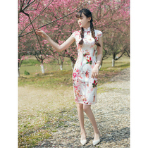 Cheongsam 2021 new summer silk Chinese style young girl improved sexy temperament slim fashion