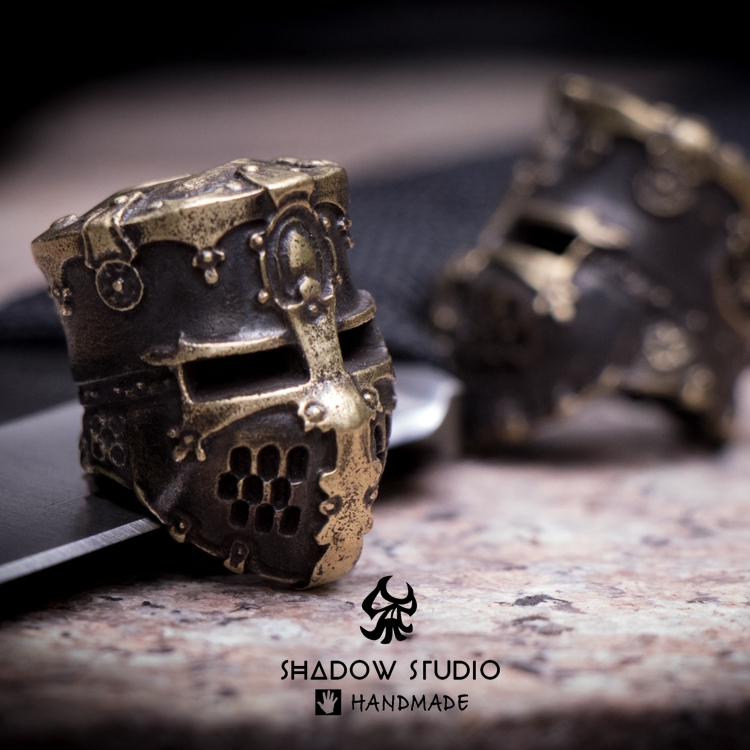 (Shadow) Original Samurai Helmet Knife Pendant Handmade Pendant Outdoor EDC Paracord Backpack Pendant Bracelet Pendant