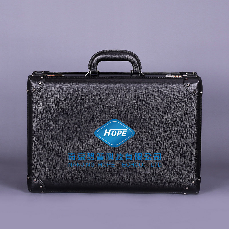 Retro Right Angle Suitcase Black Leather Case Net Red Retro Suitcase Female password pull box