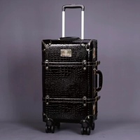 Черный серебристо-белый классический чемодан, с печатью вашего логотипа, крокодиловый принт