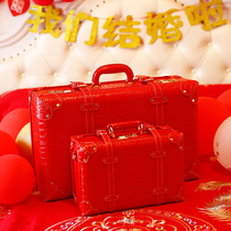 Big red wedding box Bride dowry box suitcase Dowry box Wedding suitcase suitcase engagement box Cash