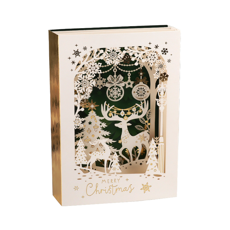 Christmas three-dimensional greeting card high-end card in English