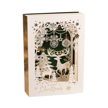 Christmas three-dimensional greeting card high-end card in english