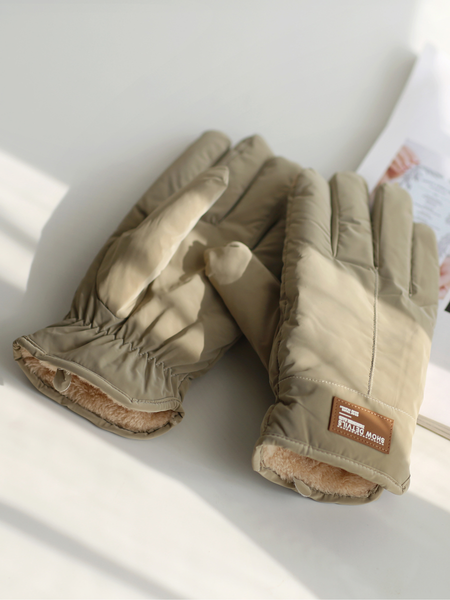 Outdoor wind cold resistant plush and thick insulation gloves for men's winter cycling waterproof 2022 new five_voghion.com