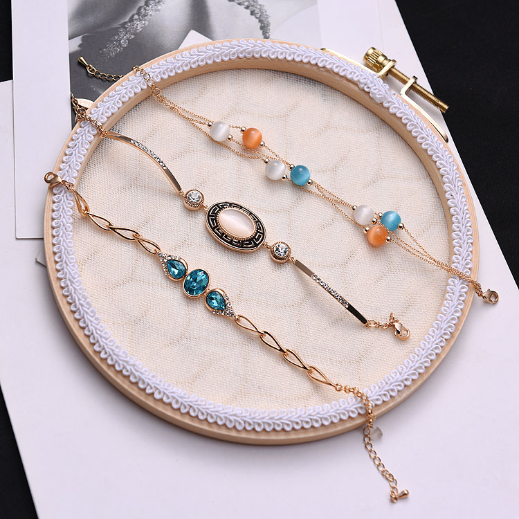 Phiên bản tiếng Hàn của thời trang mới nơ dát rhinestone vòng tay khí chất micro-dát zircon vòng đeo tay Nghĩa trang sức phụ kiện hàng loạt vòng tay nam