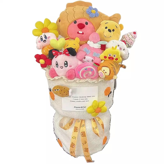 Loopy Kirby Cartoon Doll Bouquet Little Beaver Ruby gives a birthday gift to a girl's best friend for Christmas