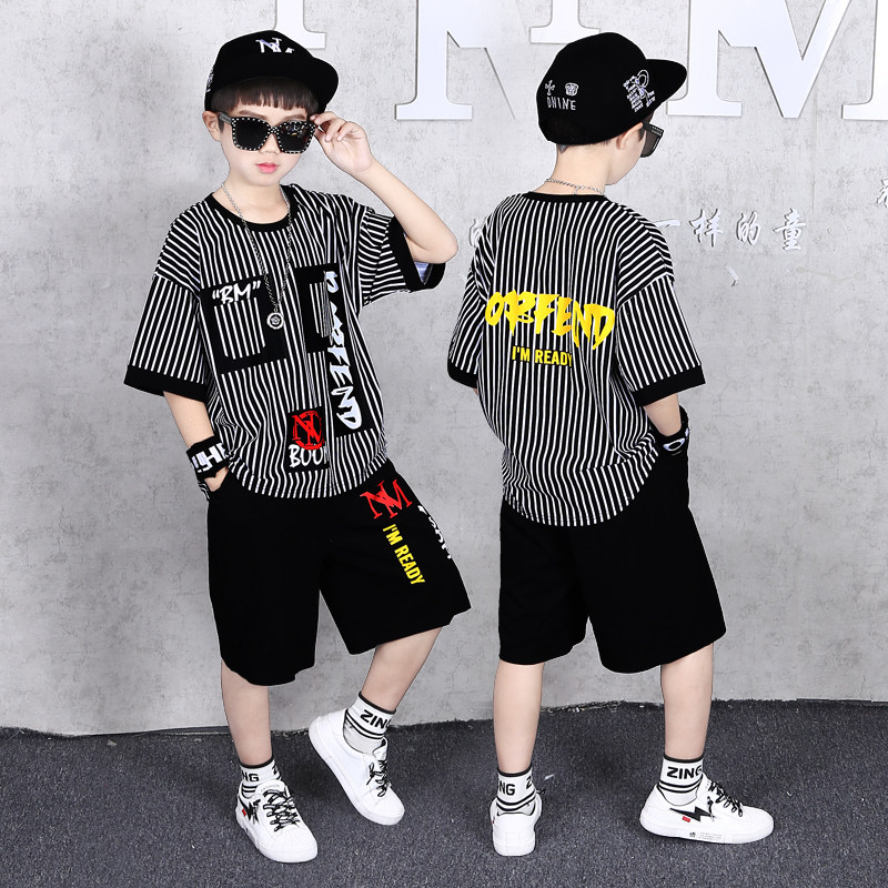 Fat children's clothing boy plus fertilizer to increase children's summer suit short-sleeved loose middle-aged boy handsome boy Western style clothes