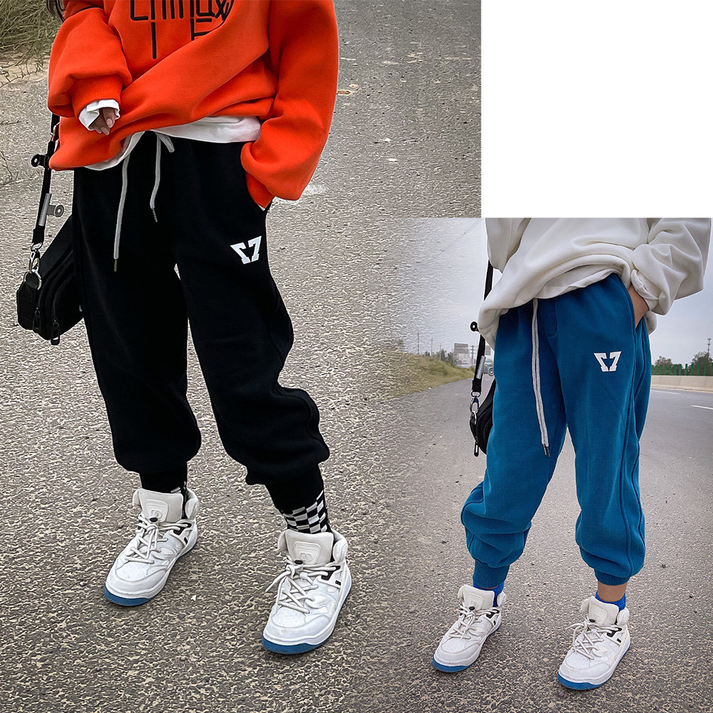 Girl's winter clothing pants 2021 new children's sports pants CUHK Autumn Winter Casual Pants Foreign Pie plus Wee Pants Pants Tide