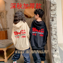 Girls clothes plus velvet thickened Korean version of foreign style new childrens coat autumn and winter fashion childrens winter coat tide