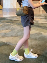 Girl Shorts Summer 2022 New Thin Outside Wearing Foreign Air Children Summer Clothing Foreign Air CUHK Child Casual 50% Pants