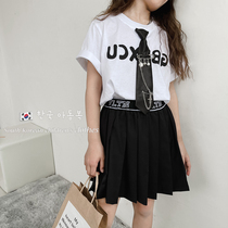 Pola small station children short sleeve T-shirt 2021 Summer girl tie T-shirt CUHK Scout Summer Clothing Blouses