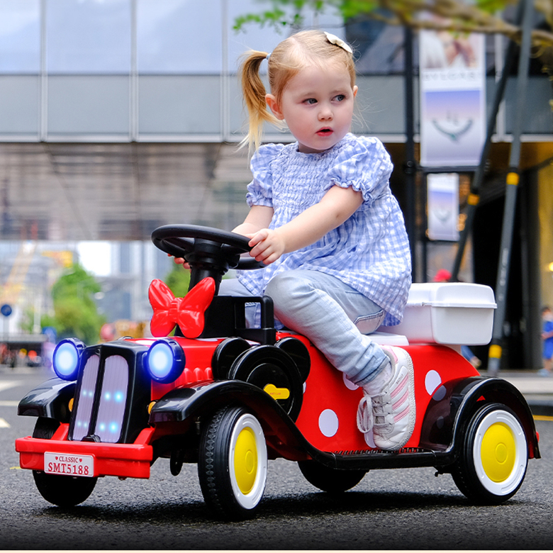 Salma Tmic infant child electric car four-wheel car remote control Bluetooth male and female baby toy car can be seated