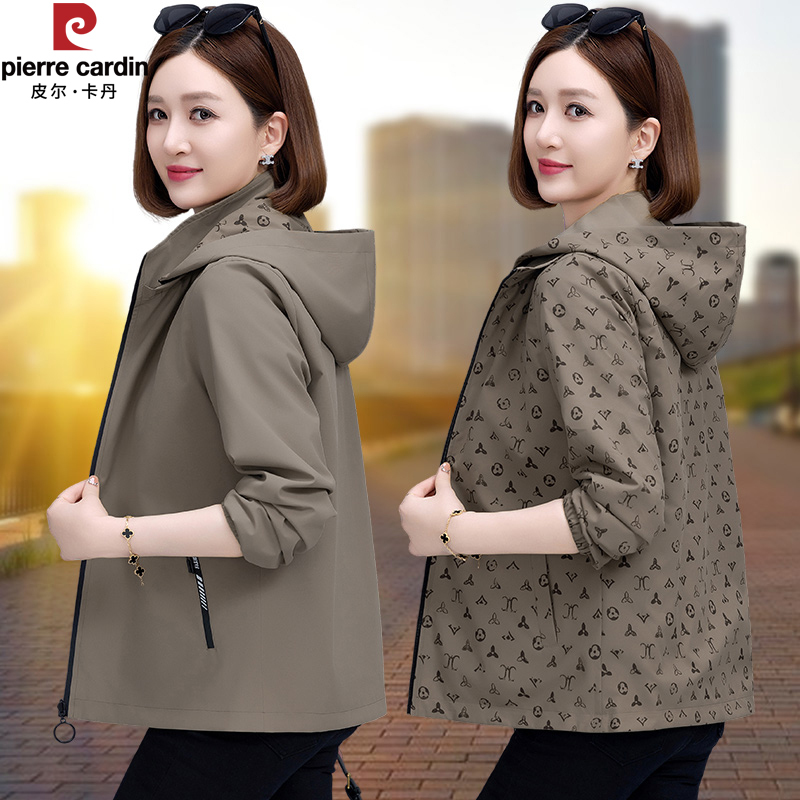 Pierre Cardin Women's Reversible Jacket 2026 New Spring and Autumn Stylish Age-Reducing Slimming Casual Jacket Windbreaker