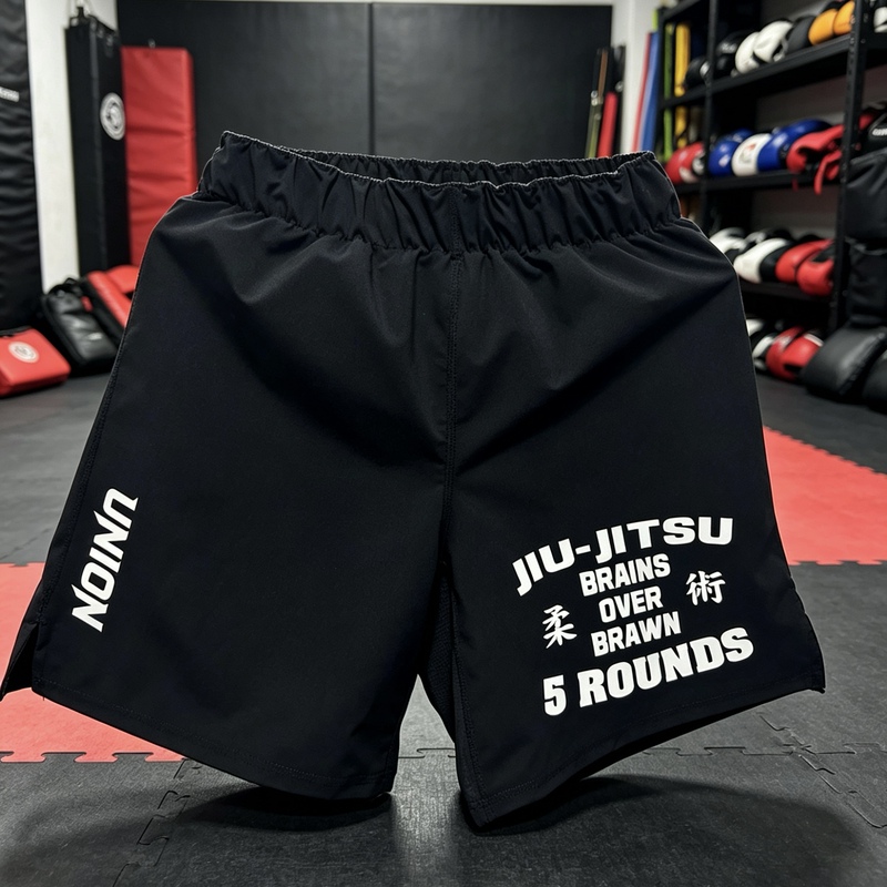 Union Mma Bjj Brazilian Jiu-Jitsu Training Shorts Silicone Non-Slip Kickboxing Shorts Four-Quarter Length Wear-Resistant Shorts