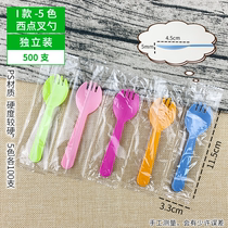  Disposable spoon plastic fork takeaway rice spoon ice cream long handle west point fruit scoop stand-alone packaging