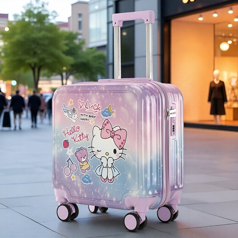 New Children's Suitcase for Girls, 20inch Cartoon Design Trolley Suitcase with Universal Wheels, Combination Lock, Carry-On Luggage That Can Be Ridden New Children's Suitcase for Girls, 20inch Cartoon Design Trolley Suitcase with Universal Wheels, Combination Lock, Carry-On Luggage That Can Be Ridden