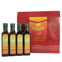 National Precious cold-pressed linseed oil 250ml * 4 bottles of whole box set with code verifiable