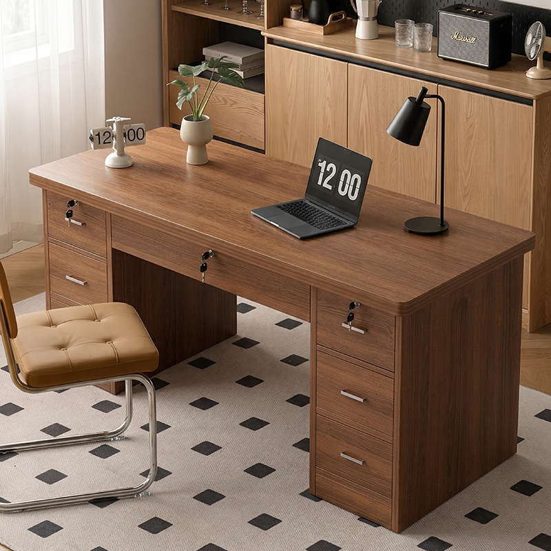 Computer Desk for Bedroom, Home Use, Adult, with Drawers, Desktop Office Desk, Study Desk, Writing Desk, Work Desk, Rectangular Desk