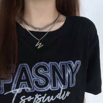 Titanium steel does not fade B letter necklace female design sense clavicle chain net red necklace ins Japan and South Korea decoration tide cool and wild