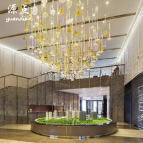 Glass lotus pendant pendant Hotel sales office Engineering Interior decoration pendant Soft decoration Glass art pendant