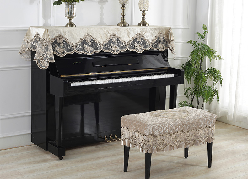 Châu Âu trắng thêu Piano cover phổ vệ bụi nắp Yamaha lanh sang trọng ren che nửa Piano - Bảo vệ bụi áo điều hoà