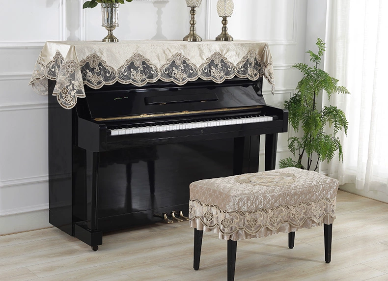 Châu Âu trắng thêu Piano cover phổ vệ bụi nắp Yamaha lanh sang trọng ren che nửa Piano - Bảo vệ bụi áo điều hòa nhật bản chính hãng