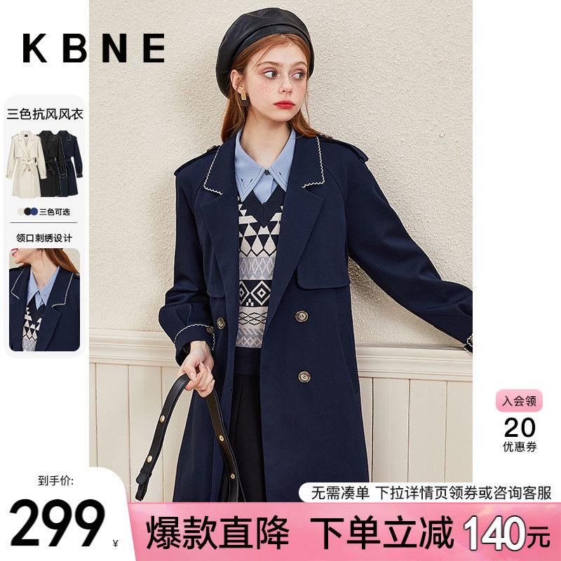 Windcoat Jacket Lady Spring Autumn Fashion Great Coat kbne2022 Summer Dress New Long Sleeves Mid-Length small subblouse
