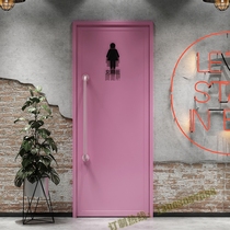 Iron Art Retro Industrial Wind Container Door Toilet Toilet Dining Room Creative Decoration Nemesis Red and Push Sliding Door Brief