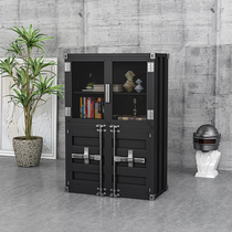 Industrial wind as an old Container Storage Dining Side Cabinet Multifunction Iron Art Decor Cabinet Bucket Cabinet File Cabinet