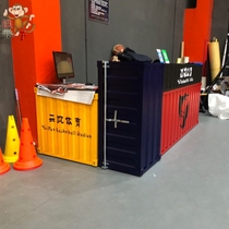 Industrial Wind Cashier Silver Bench Three Sets Iron Art Container Counter Bar Bar Bar Counter Front Office Milk Tea Barbershop Reception Desk