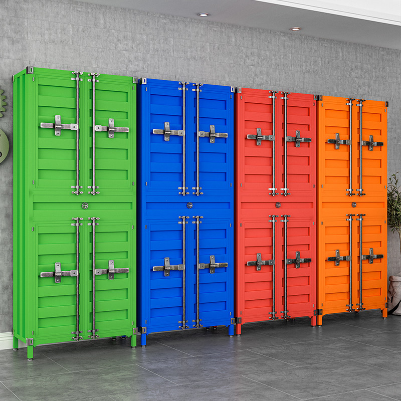 Iron Art Industrial Wind Cabinet Container Bookcase For Old Storage Cabinets Retro Display Cabinet Containing Standing Wardrobe