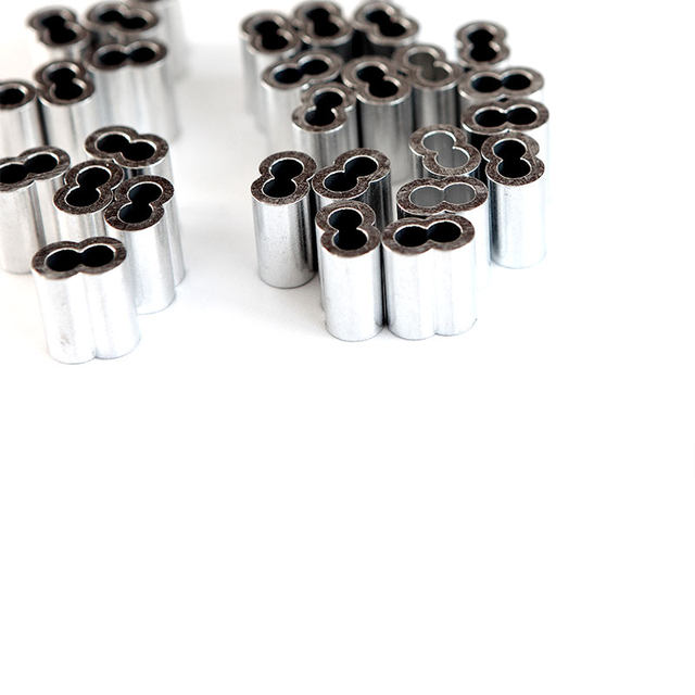 Wire rope snap buckle 8-shaped aluminum sleeve aluminum chuck wire rope snap buckle double-hole aluminum sleeve wire rope lock buckle