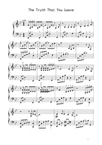The Truth That You Leave The Truth Of Your Departure Solo Piano Score HD with Fingering