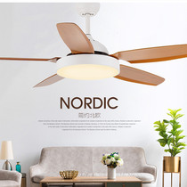 Industrial ceiling fan lamp American living room antique wood grain dining room bedroom fan lamp home simple led fan chandelier