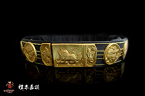 Lion man belt imitation Ming Dynasty leather belt(with Ming Hanfu jade belt)