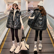 Girls feather cotton horse autumn and winter children wear the clothes in the jacket of large girls girls gas vest and wear the tide outside the shoulder