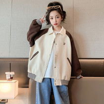 Girls baseball coat spring clothes 2023 new Han children in the spring and autumn of the childhood childhood trendy blower coat