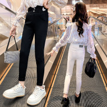 Girls jeans spring dress 2022 new gas big childrens clothing spring and autumn childrens strength to wear the tide outside