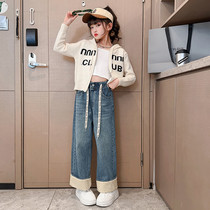 Girls Spring Sweater Cover 2023 new childrens Yangtze Girl Girl Sweater Sweater tide