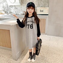 Child Clothing Girl Foreign Air Dress 2021 Spring Autumn Dress New Children Girl Long Sleeves Foreign Airwear Dress