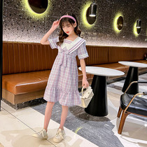 Girls Dress Summer Dress 2022 New Yang Childrens College Window in the Big Childrens Summer Princess