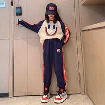 Girlsclothes spring dress 2023 new childrens gas fashion network red spring childhood sports two pieces set