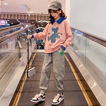 Girls suit spring dress 2022 new Yangtze - style Red Fried Street childrens spring and autumn suit two sets