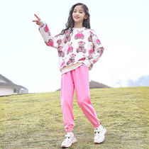 Frying Street Childrens Spring Clothing Kids 2022 new childrens Yang Gas Network red suit two pieces