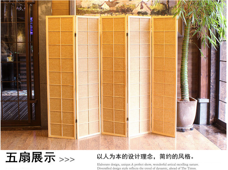 Shang Fanle Phong cách Nhật Bản khung gỗ rắn giấy gấp màn hình phòng khách nhà phòng ngủ đơn giản phân vùng di động - Màn hình / Cửa sổ bình phong đẹp