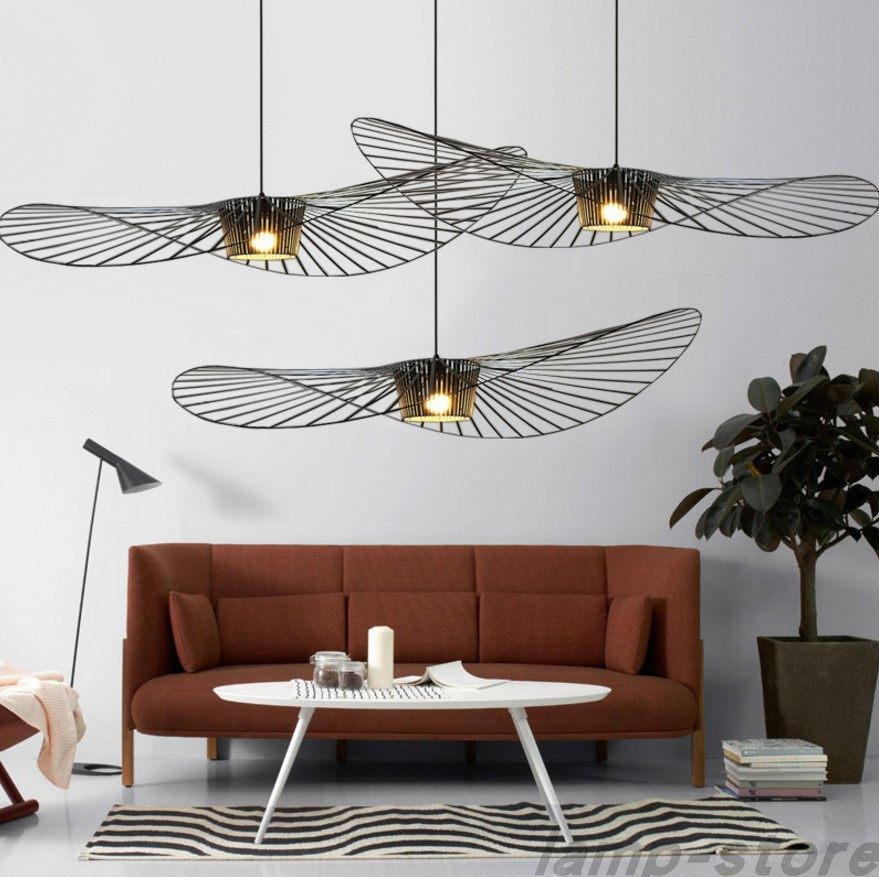 Modern Straw Hat Pendant Lamp Suspension Hanging Chandelier Ceiling